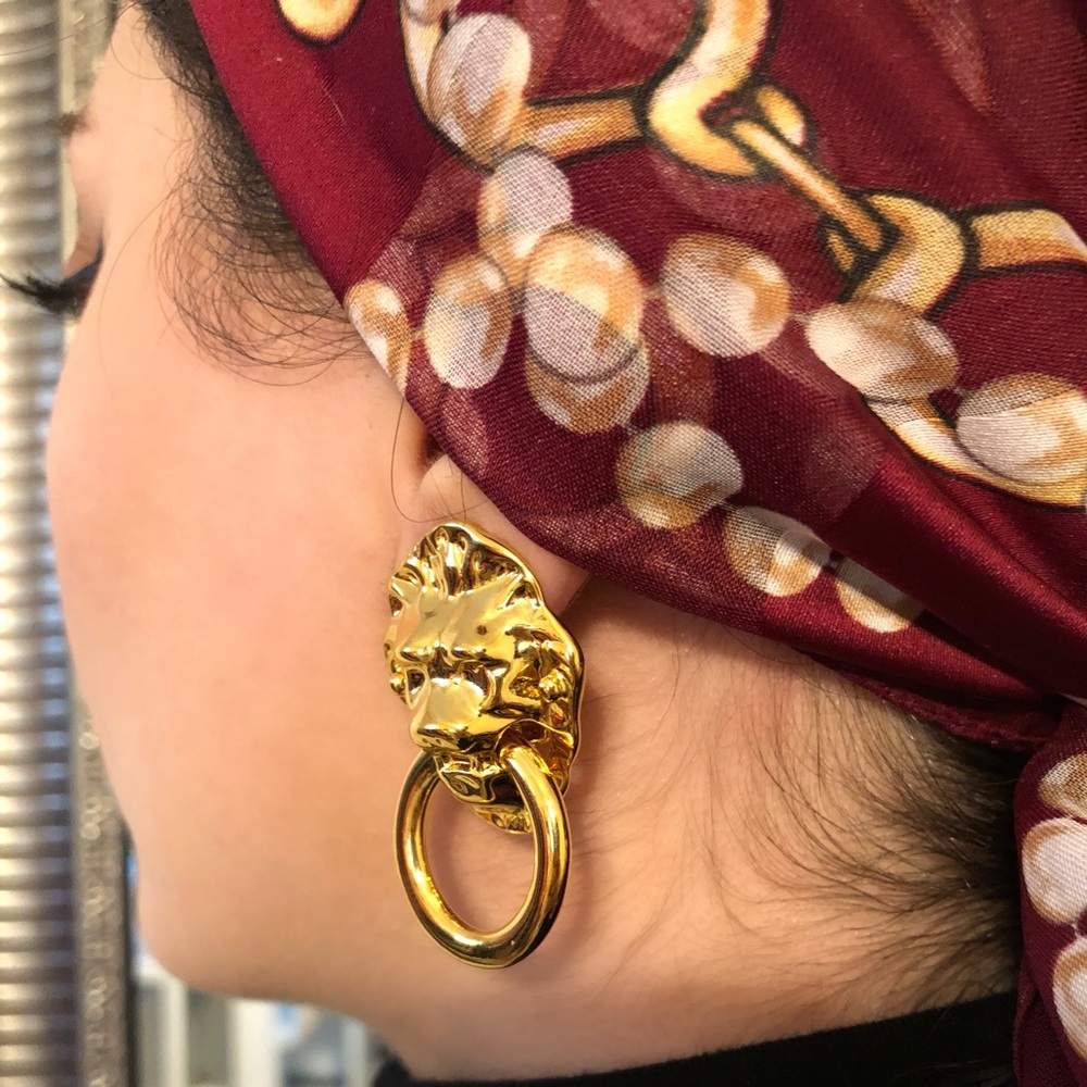 Vintage Lion’s head earrings (clip-on)